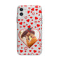 Hearts with Photo Apple iPhone 11 in White with Bumper Case