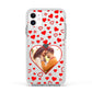 Hearts with Photo Apple iPhone 11 in White with White Impact Case