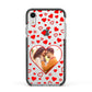 Hearts with Photo Apple iPhone XR Impact Case Black Edge on Silver Phone