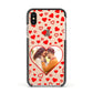 Hearts with Photo Apple iPhone Xs Impact Case Black Edge on Gold Phone