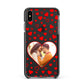 Hearts with Photo Apple iPhone Xs Max Impact Case Black Edge on Black Phone