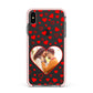 Hearts with Photo Apple iPhone Xs Max Impact Case Pink Edge on Black Phone