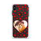 Hearts with Photo Apple iPhone Xs Max Impact Case White Edge on Black Phone