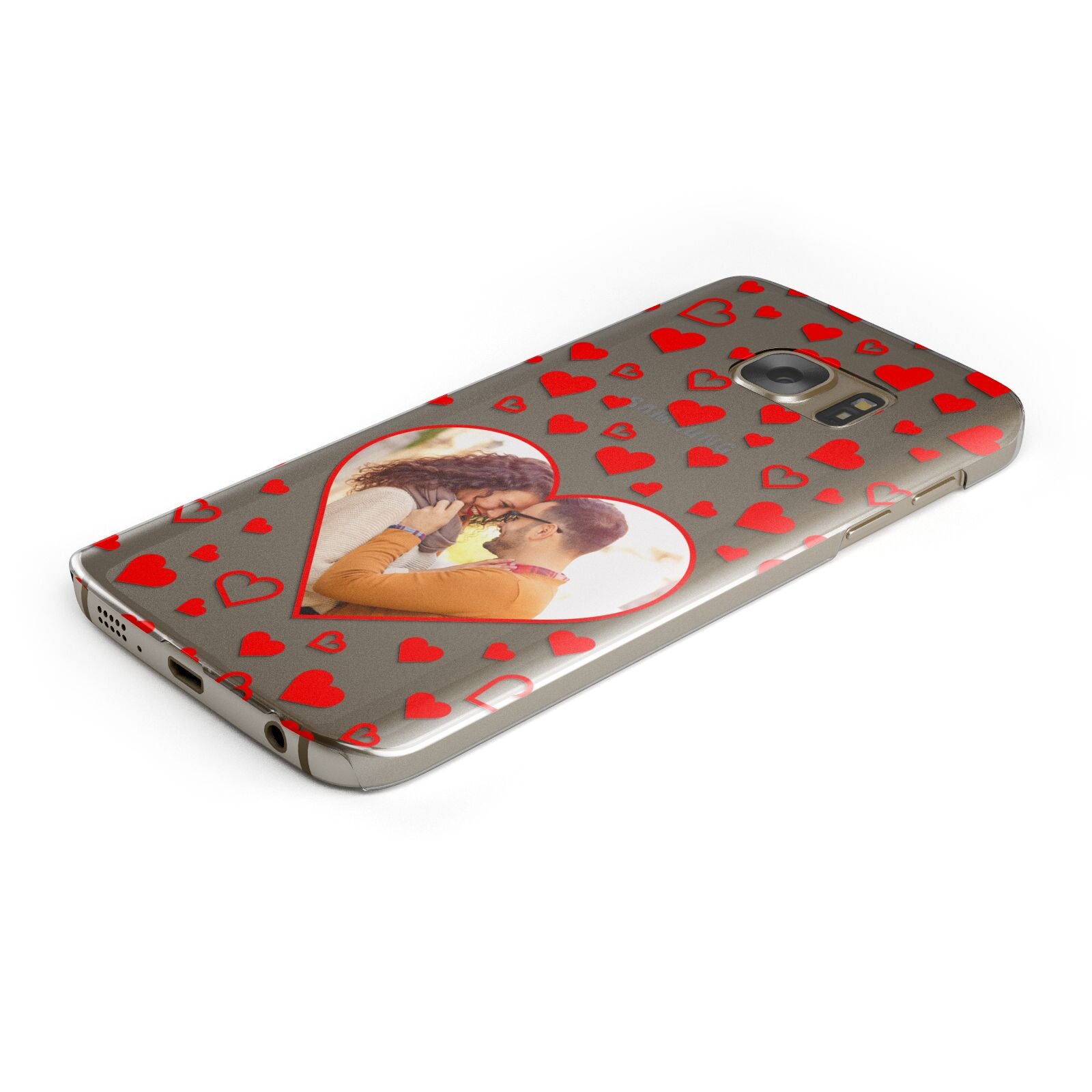 Hearts with Photo Samsung Galaxy Case Bottom Cutout