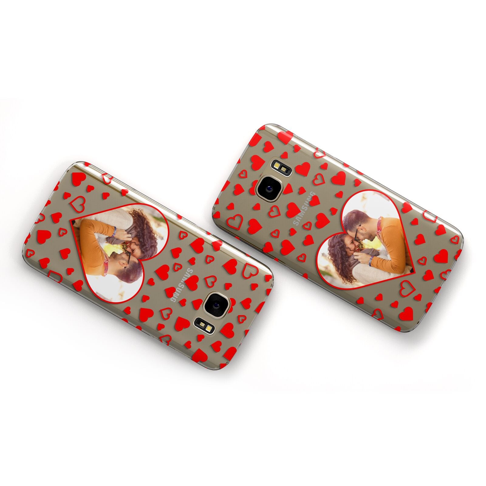 Hearts with Photo Samsung Galaxy Case Flat Overview