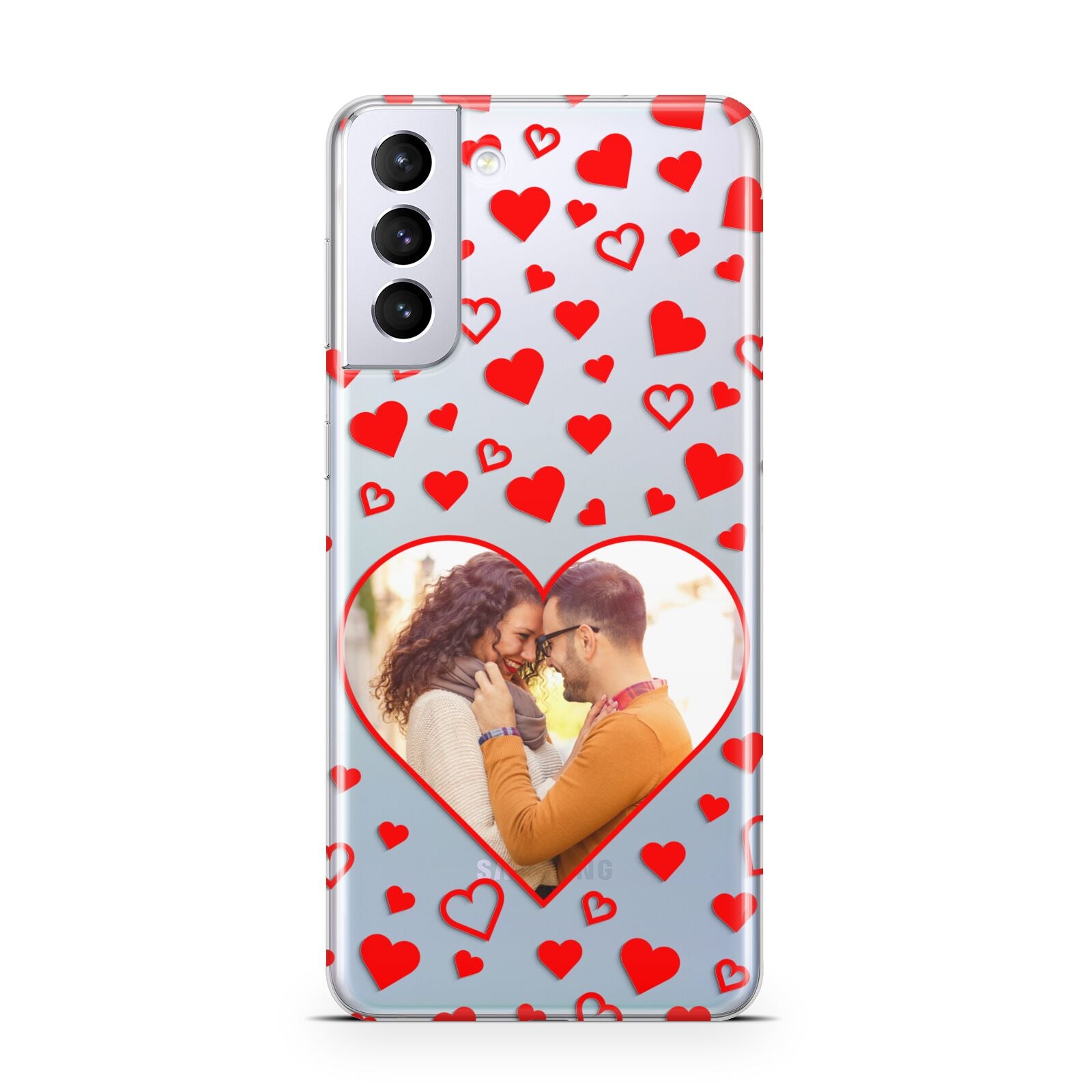 Hearts with Photo Samsung S21 Plus Phone Case