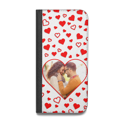 Hearts with Photo Vegan Leather Flip iPhone Case