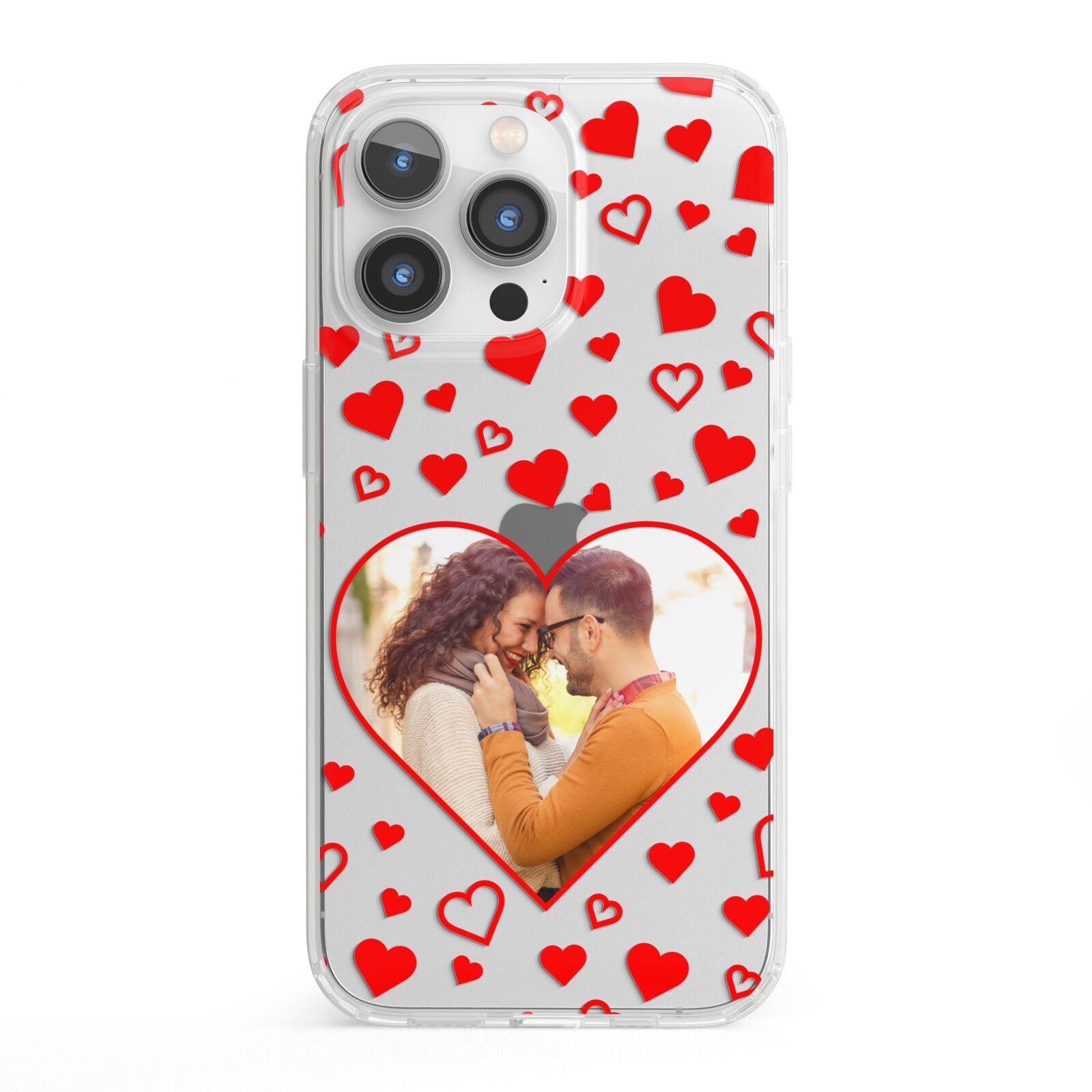 Hearts with Photo iPhone 13 Pro Clear Bumper Case