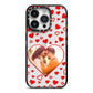 Hearts with Photo iPhone 14 Pro Black Impact Case on Silver phone