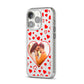 Hearts with Photo iPhone 14 Pro Clear Tough Case Silver Angled Image