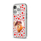 Hearts with Photo iPhone 14 Pro Glitter Tough Case Silver Angled Image