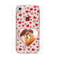 Hearts with Photo iPhone 8 Bumper Case on Silver iPhone
