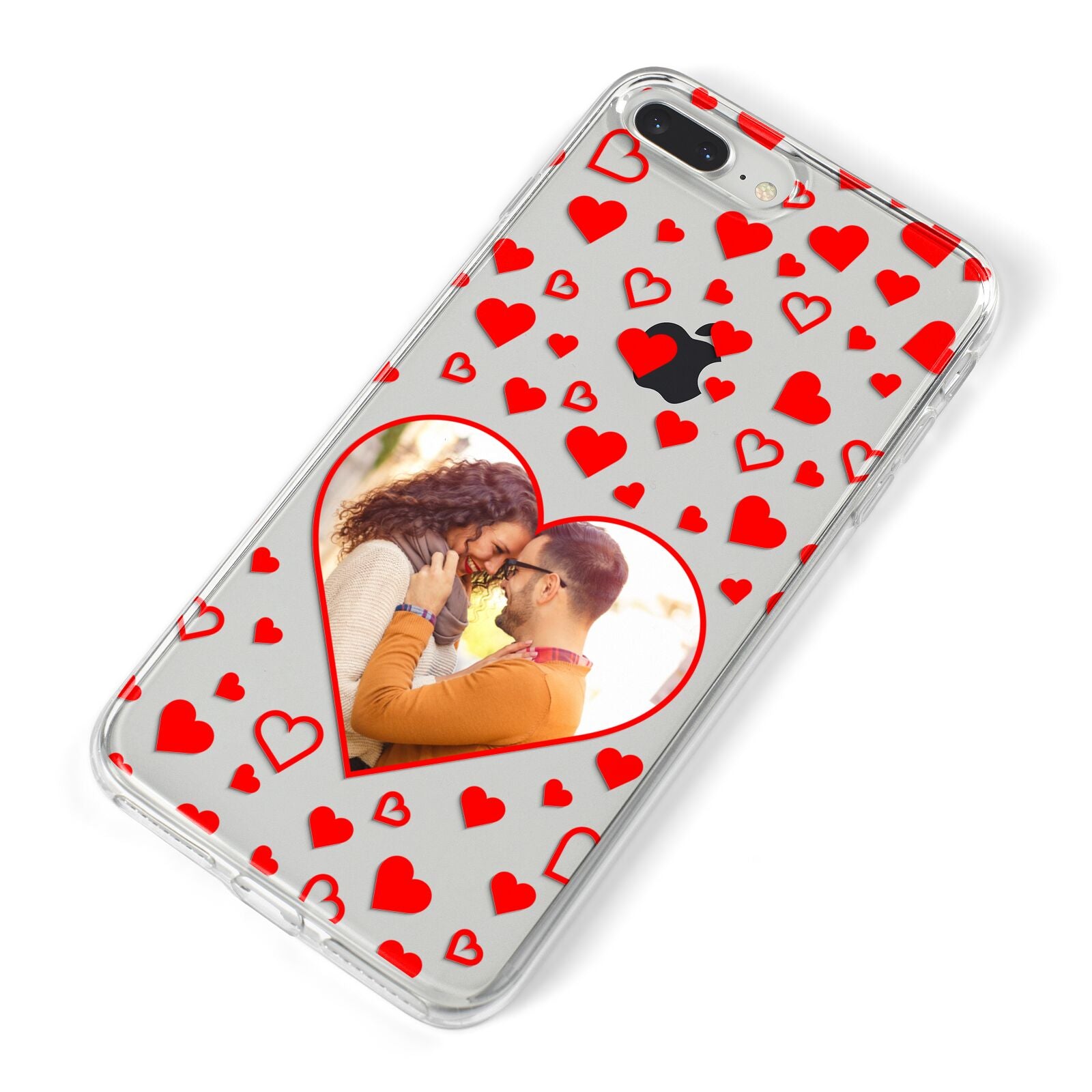 Hearts with Photo iPhone 8 Plus Bumper Case on Silver iPhone Alternative Image