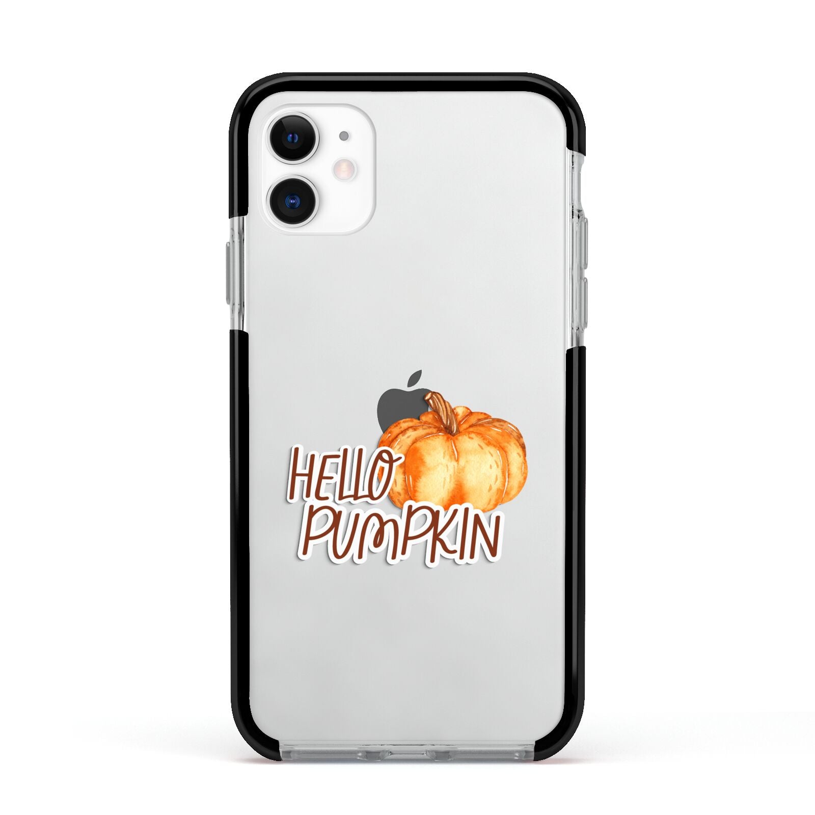 Hello Pumpkin Apple iPhone 11 in White with Black Impact Case