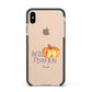 Hello Pumpkin Apple iPhone Xs Max Impact Case Black Edge on Gold Phone