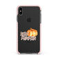Hello Pumpkin Apple iPhone Xs Max Impact Case Pink Edge on Black Phone