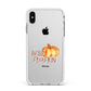 Hello Pumpkin Apple iPhone Xs Max Impact Case White Edge on Silver Phone