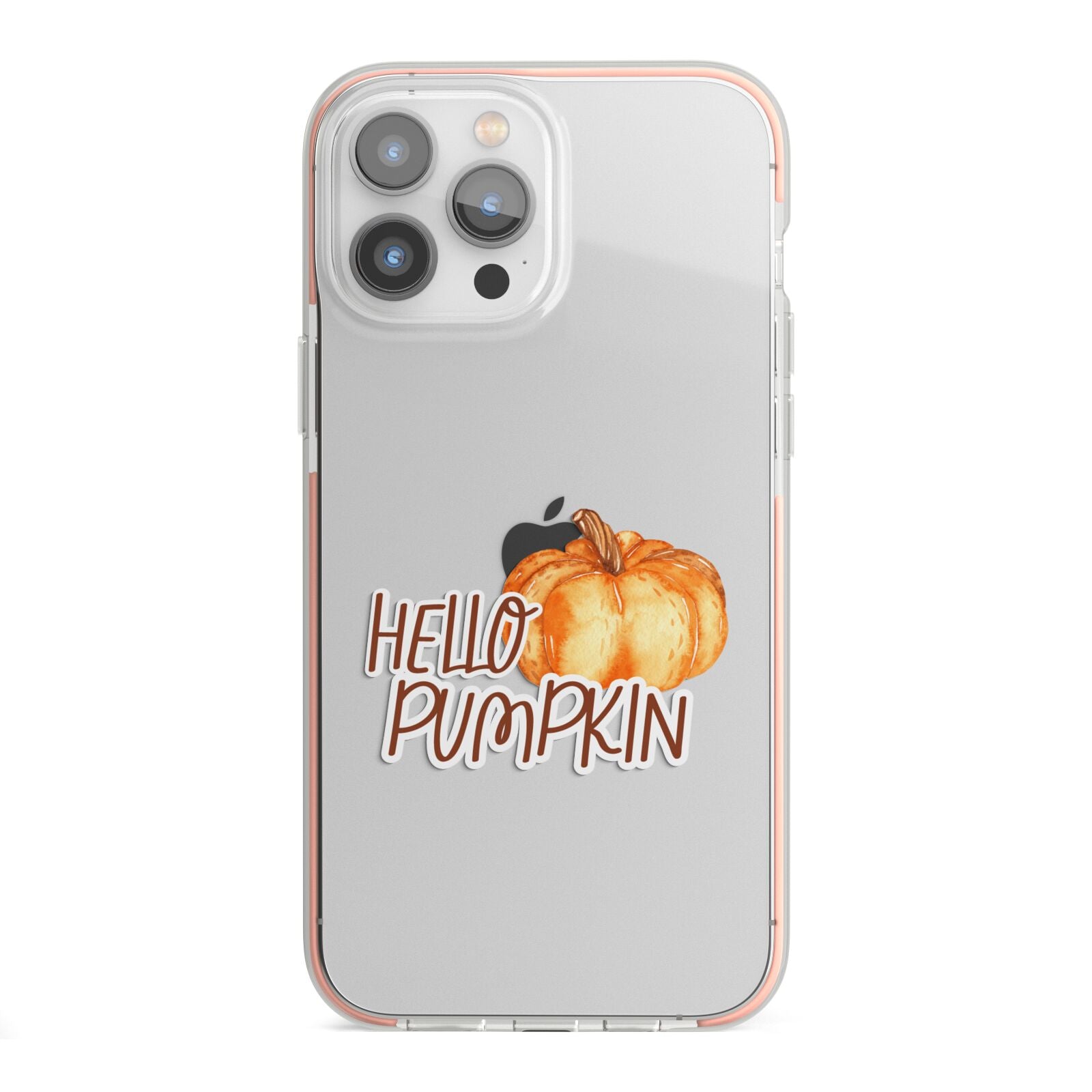 Hello Pumpkin iPhone 13 Pro Max TPU Impact Case with Pink Edges
