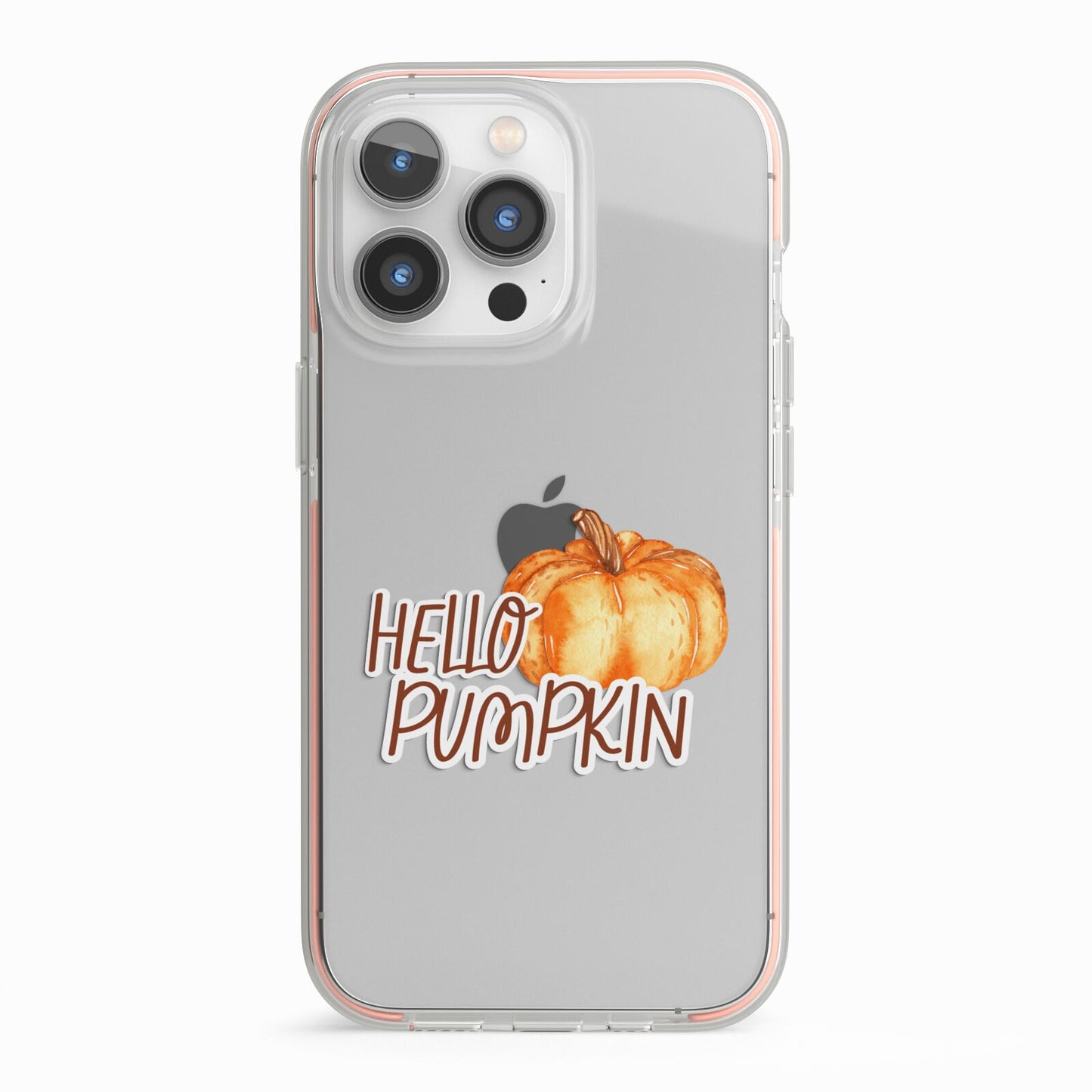 Hello Pumpkin iPhone 13 Pro TPU Impact Case with Pink Edges
