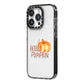 Hello Pumpkin iPhone 14 Pro Black Impact Case Side Angle on Silver phone