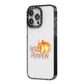 Hello Pumpkin iPhone 14 Pro Max Black Impact Case Side Angle on Silver phone
