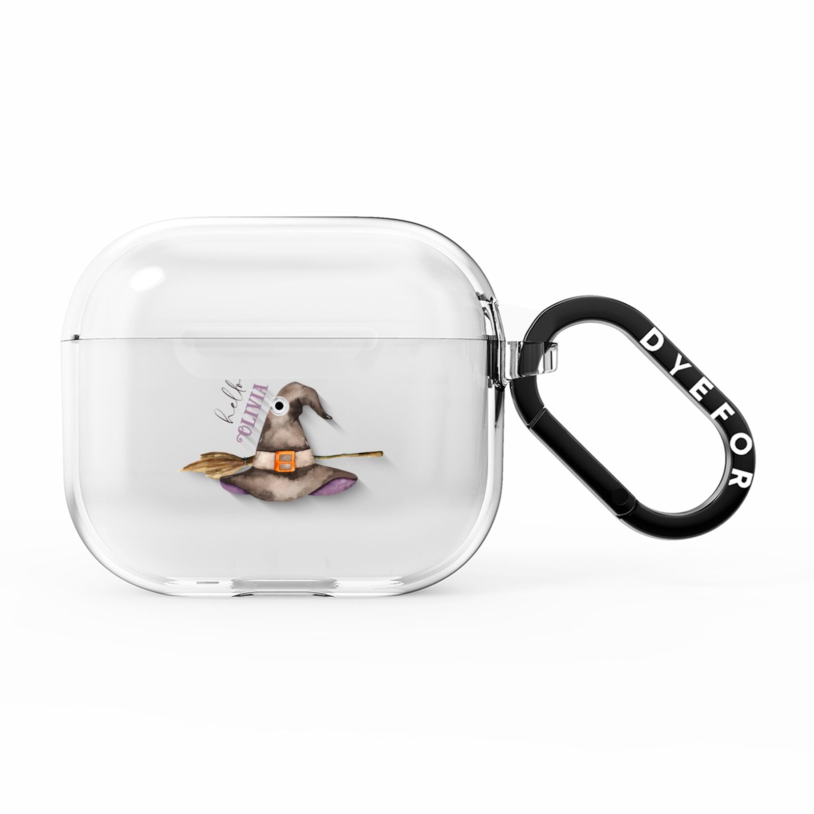 Hello Witch Hat Personalised AirPods Clear Case 3rd Gen