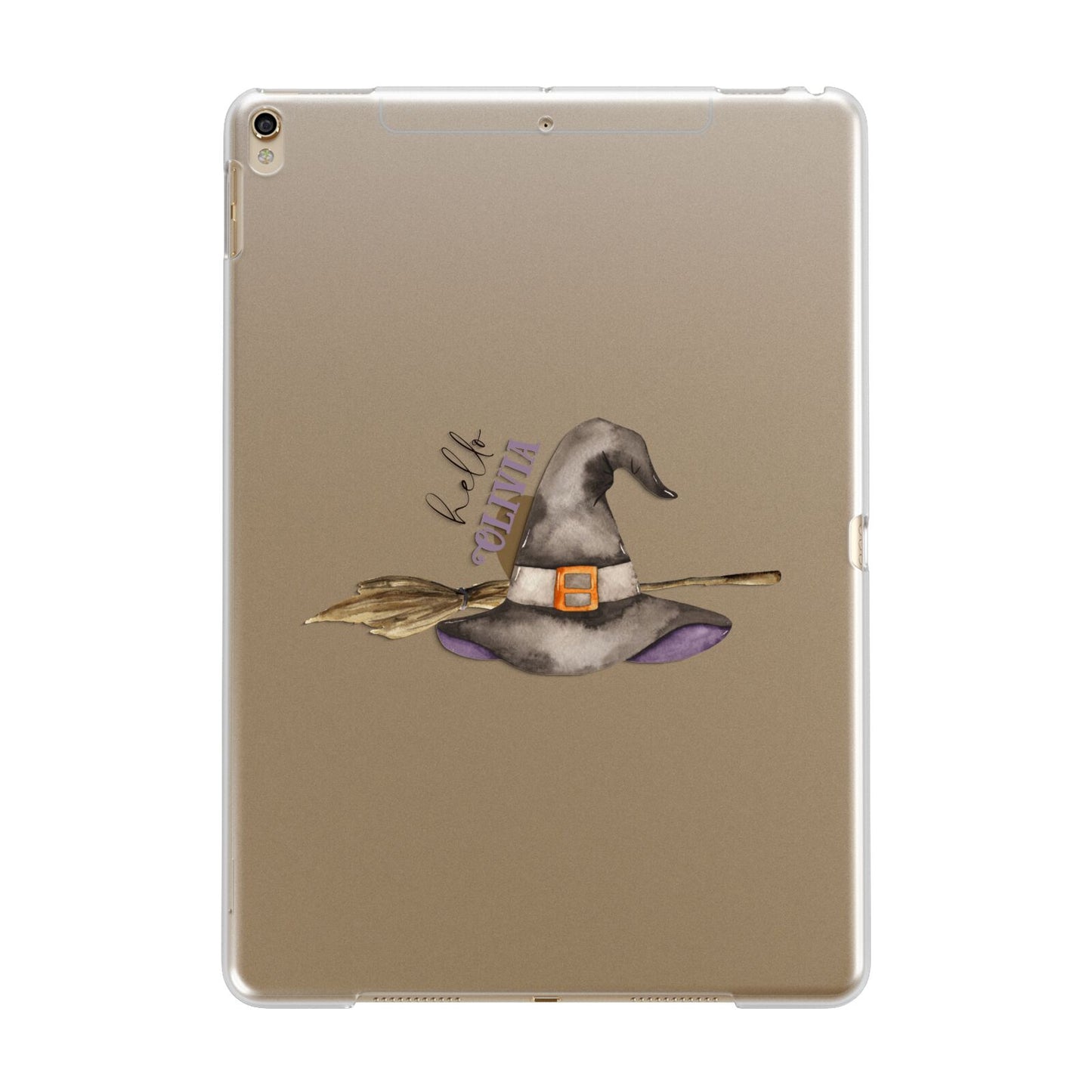 Hello Witch Hat Personalised Apple iPad Gold Case