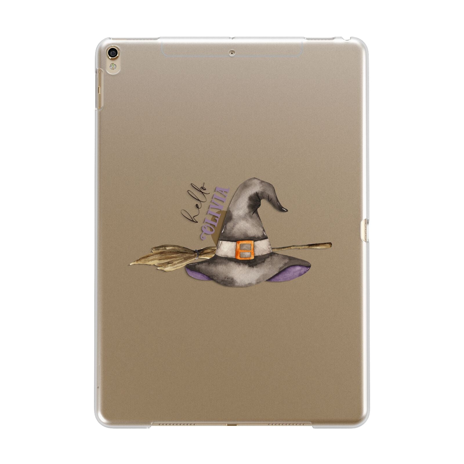 Hello Witch Hat Personalised Apple iPad Gold Case