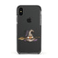 Hello Witch Hat Personalised Apple iPhone Xs Impact Case Black Edge on Black Phone