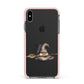 Hello Witch Hat Personalised Apple iPhone Xs Max Impact Case Pink Edge on Black Phone