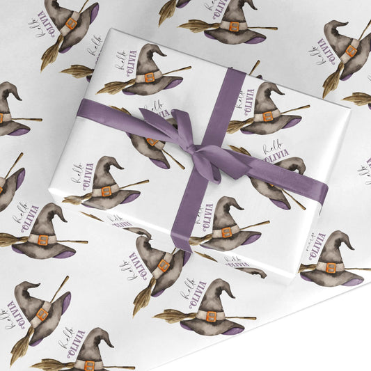 Hello Witch Hat Personalised Custom Wrapping Paper