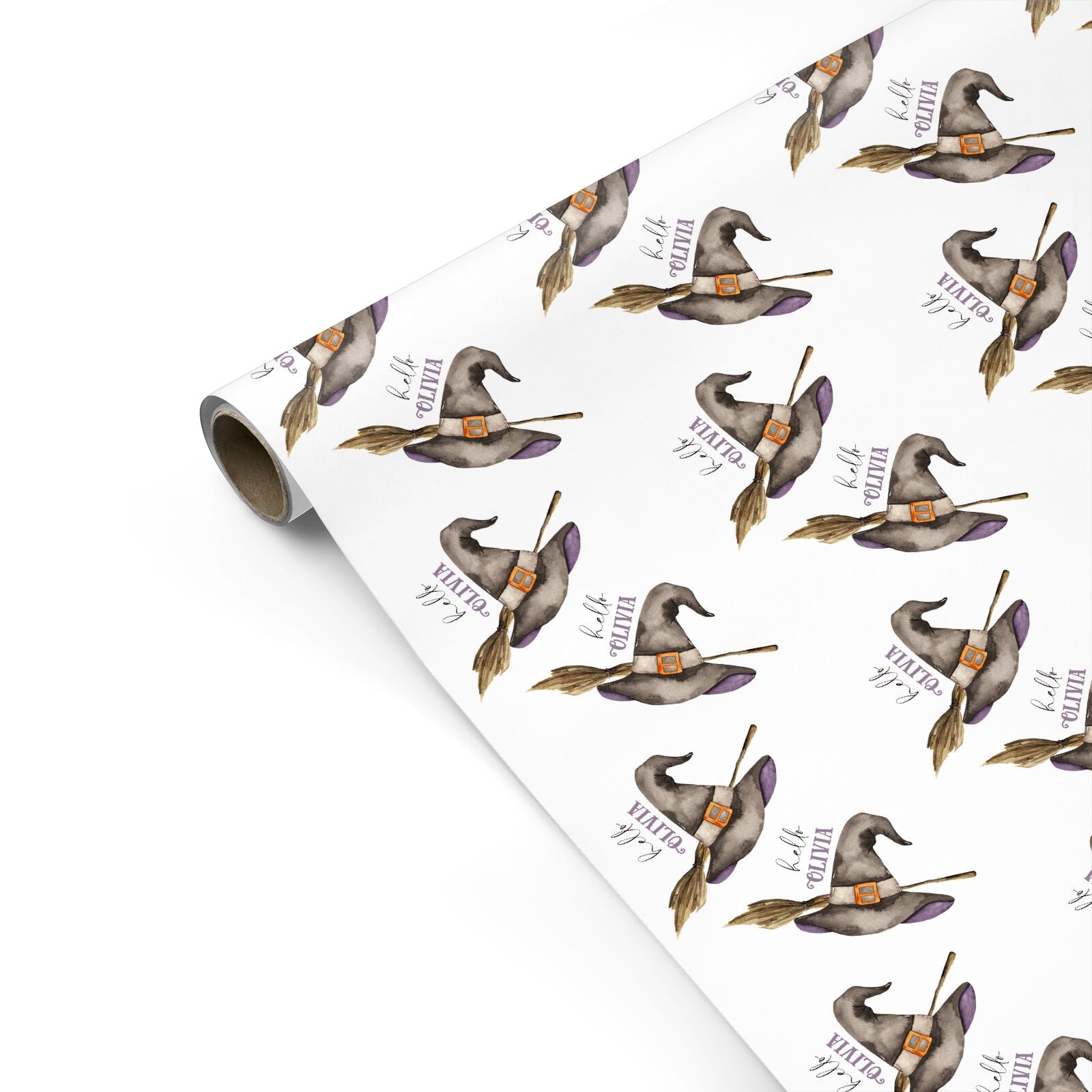 Hello Witch Hat Personalised Personalised Gift Wrap
