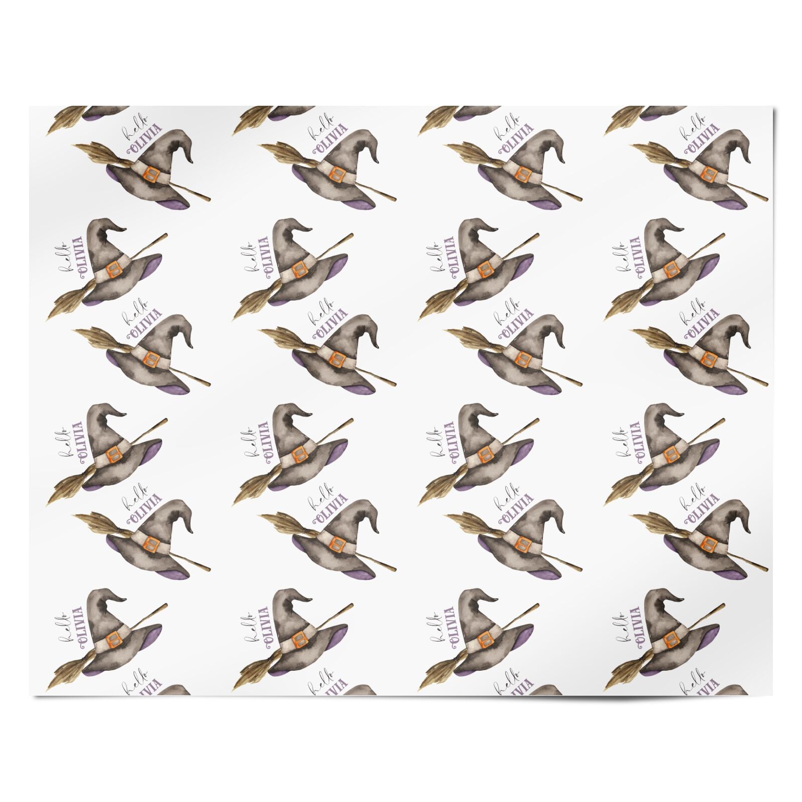Hello Witch Hat Personalised Personalised Wrapping Paper Alternative