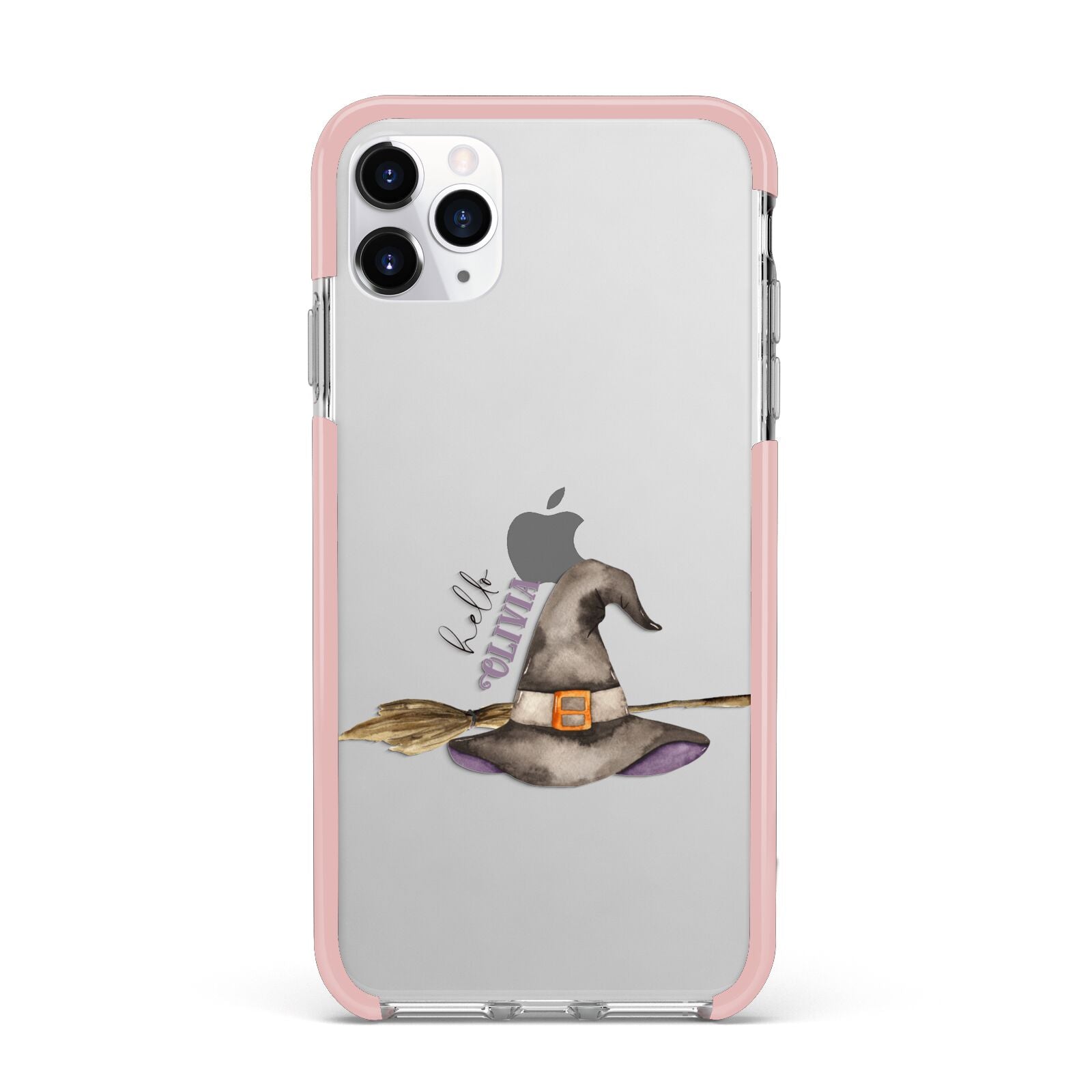 Hello Witch Hat Personalised iPhone 11 Pro Max Impact Pink Edge Case