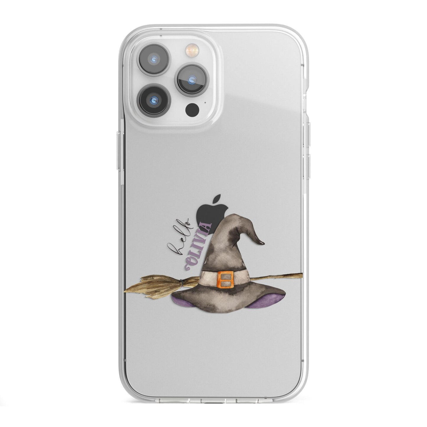 Hello Witch Hat Personalised iPhone 13 Pro Max TPU Impact Case with White Edges