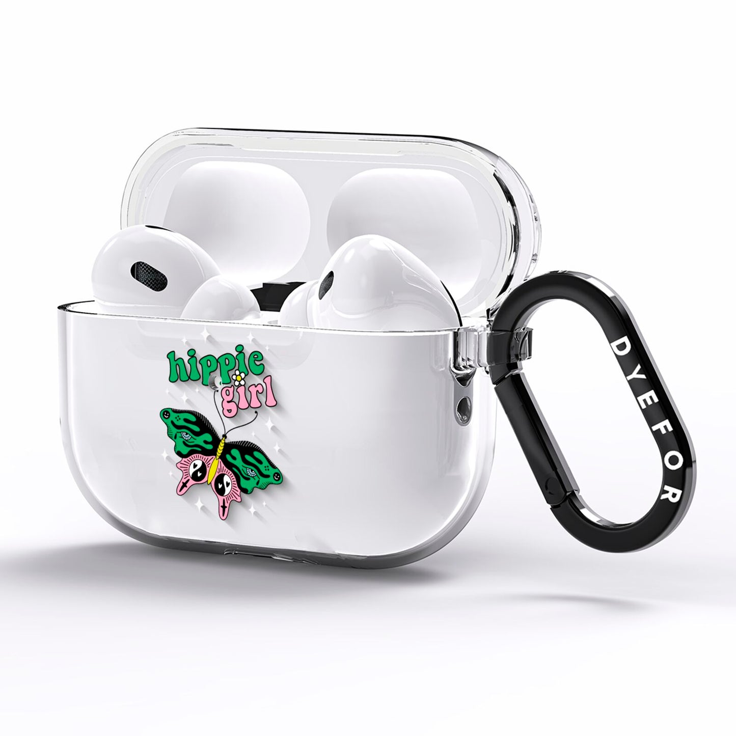 Hippie Girl AirPods Pro Clear Case Side Image