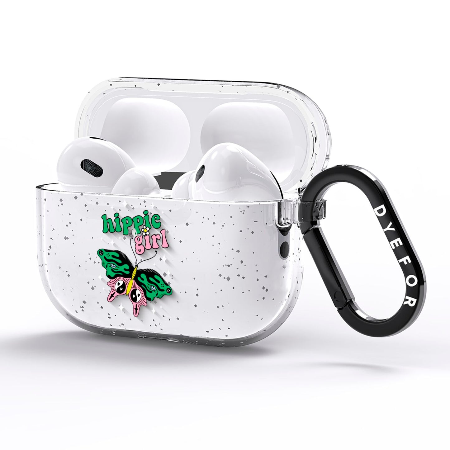 Hippie Girl AirPods Pro Glitter Case Side Image