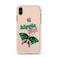 Hippie Girl Apple iPhone Xs Max Impact Case Pink Edge on Gold Phone