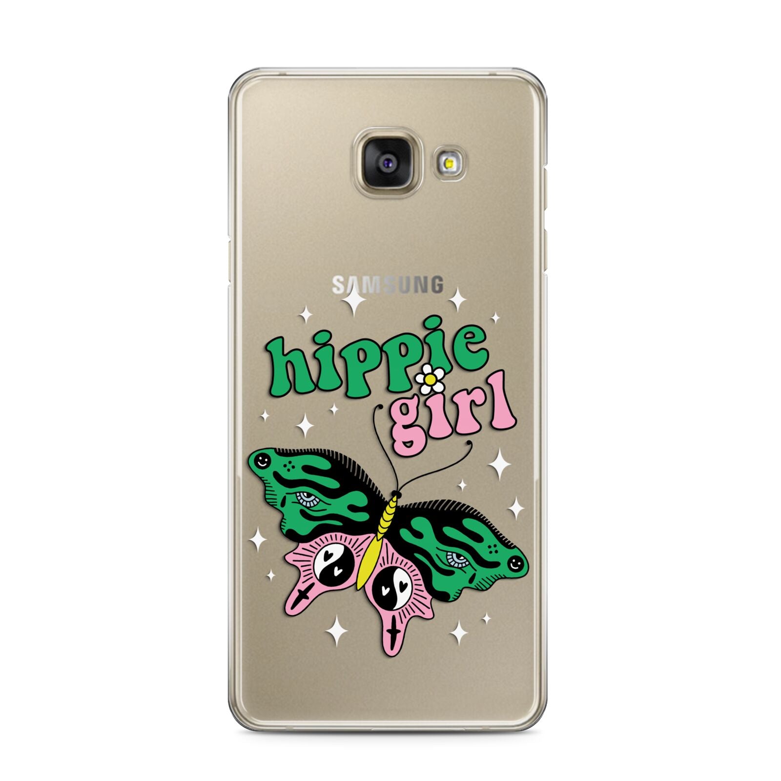 Hippie Girl Samsung Galaxy A3 2016 Case on gold phone