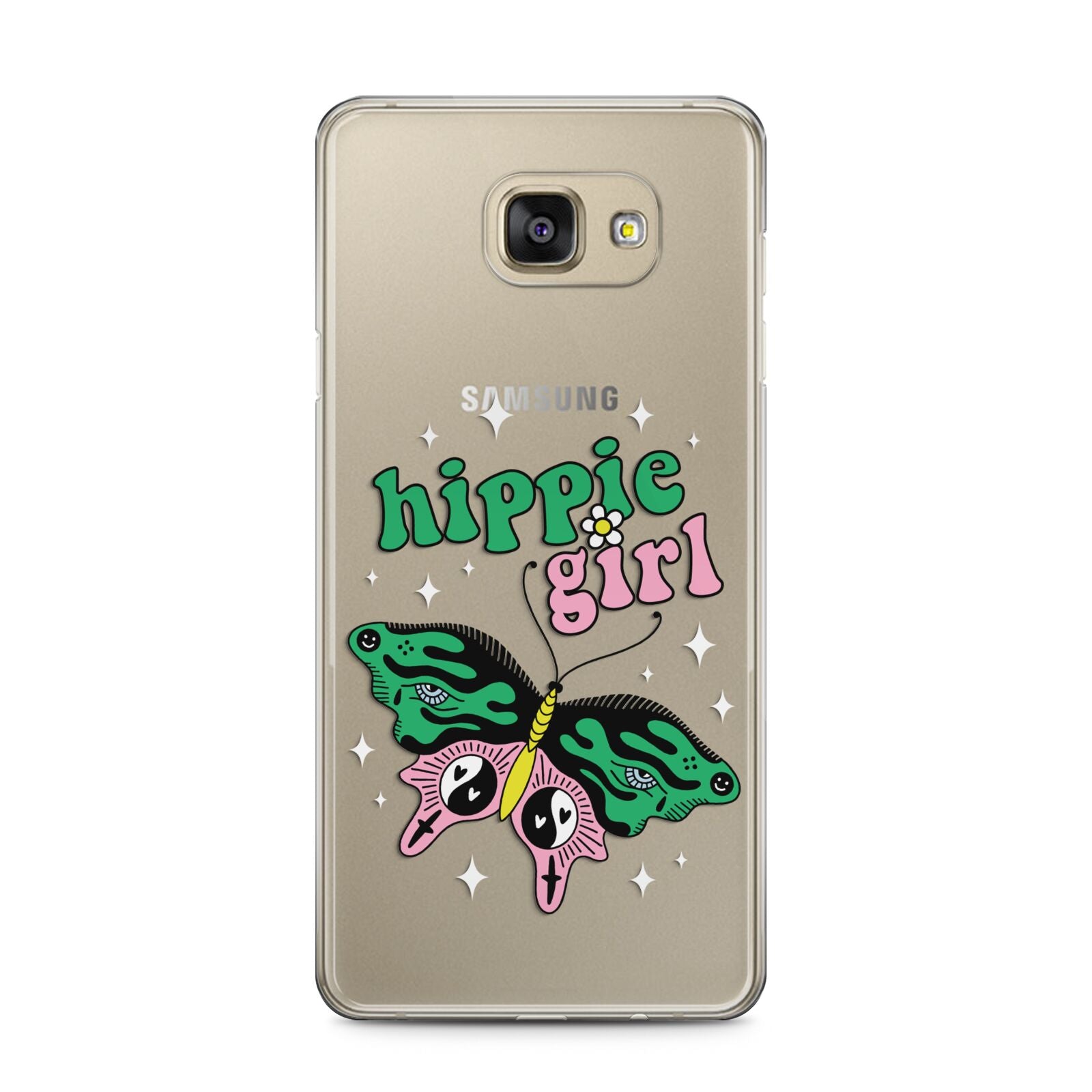 Hippie Girl Samsung Galaxy A5 2016 Case on gold phone