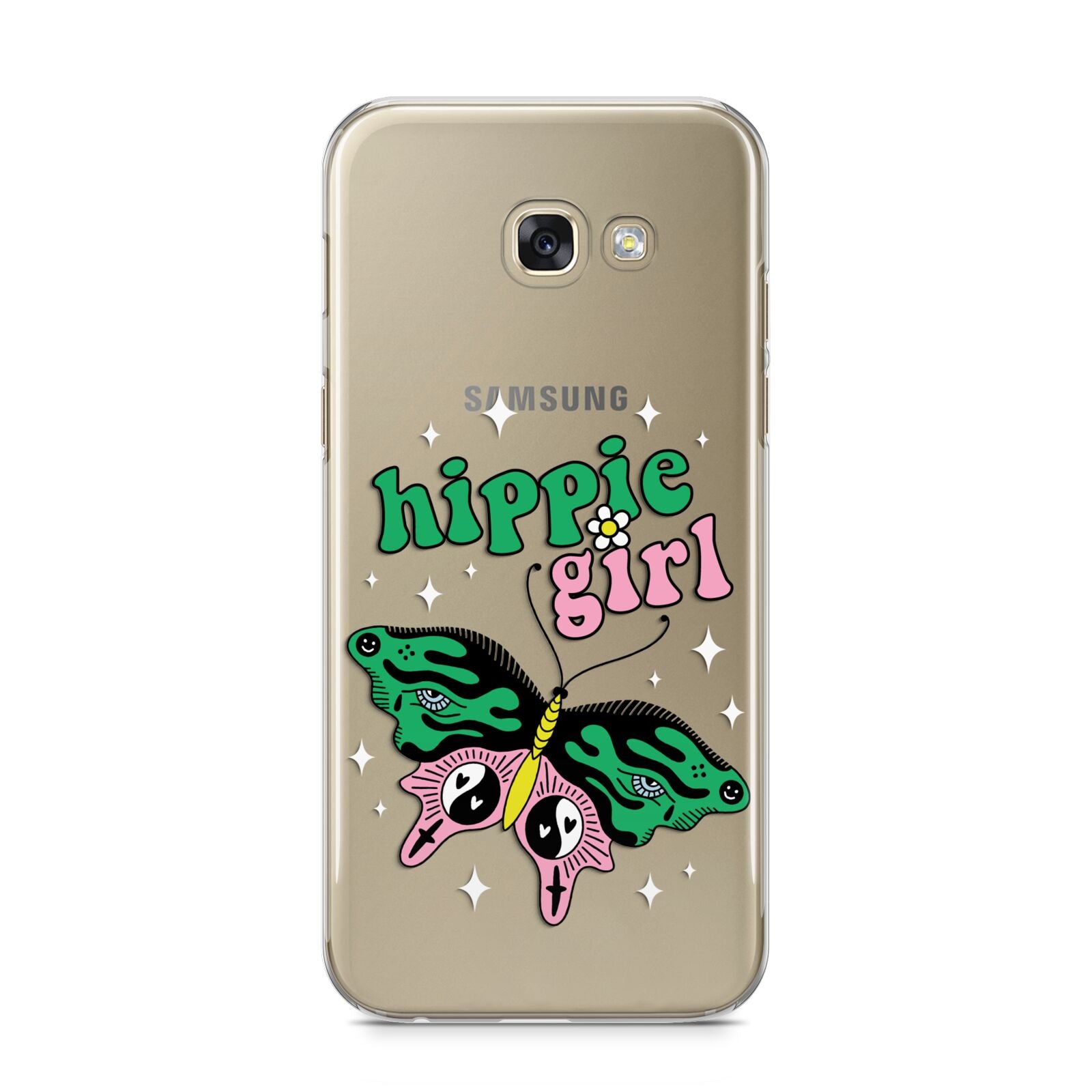 Hippie Girl Samsung Galaxy A5 2017 Case on gold phone