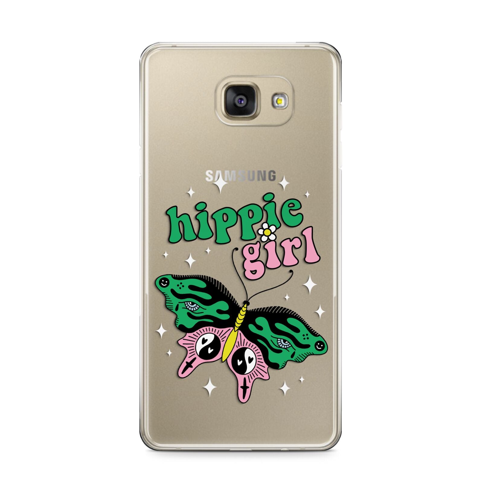 Hippie Girl Samsung Galaxy A9 2016 Case on gold phone