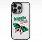Hippie Girl iPhone 13 Pro Black Impact Case on Silver phone