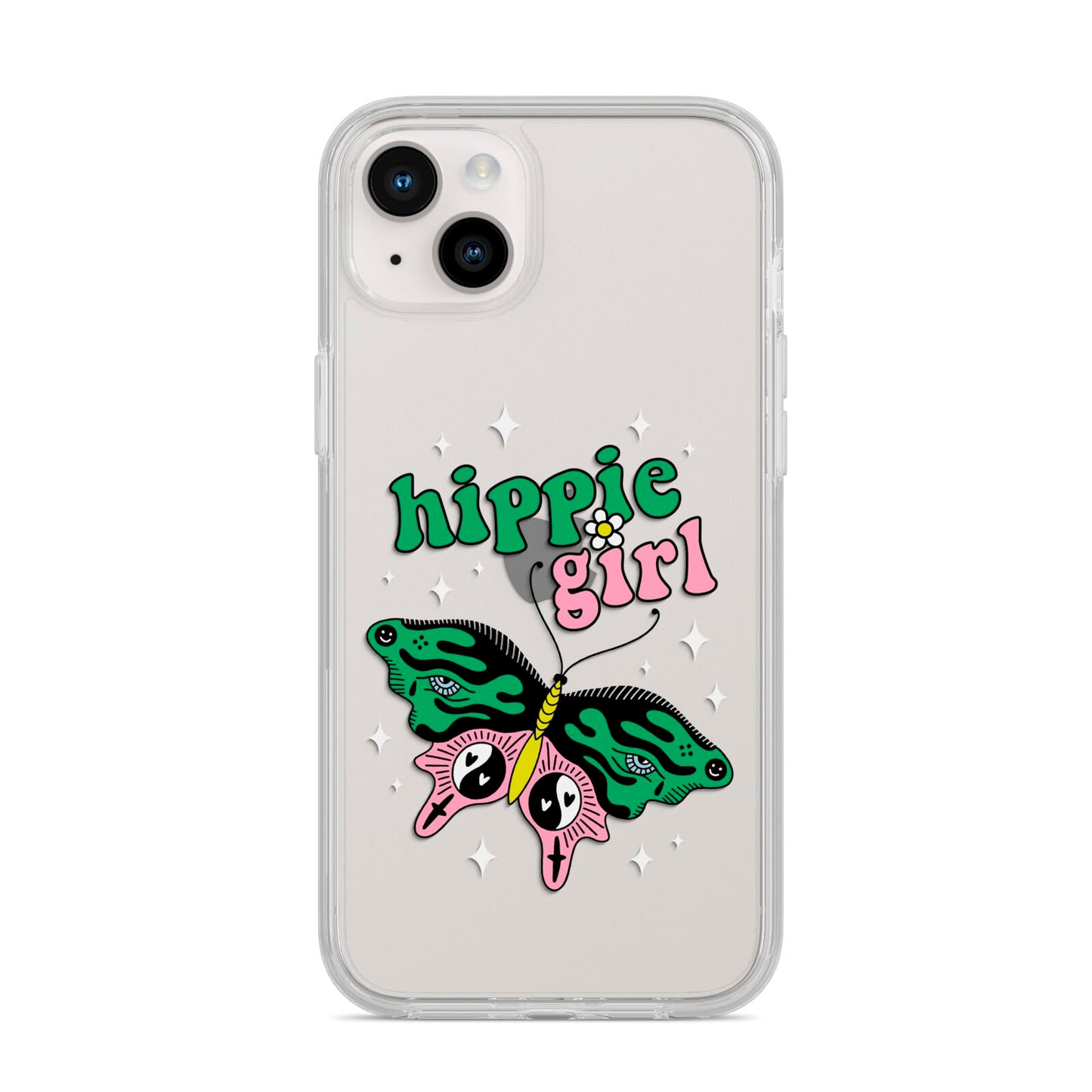 Hippie Girl iPhone 14 Plus Clear Tough Case Starlight