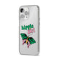 Hippie Girl iPhone 14 Pro Max Clear Tough Case Silver Angled Image