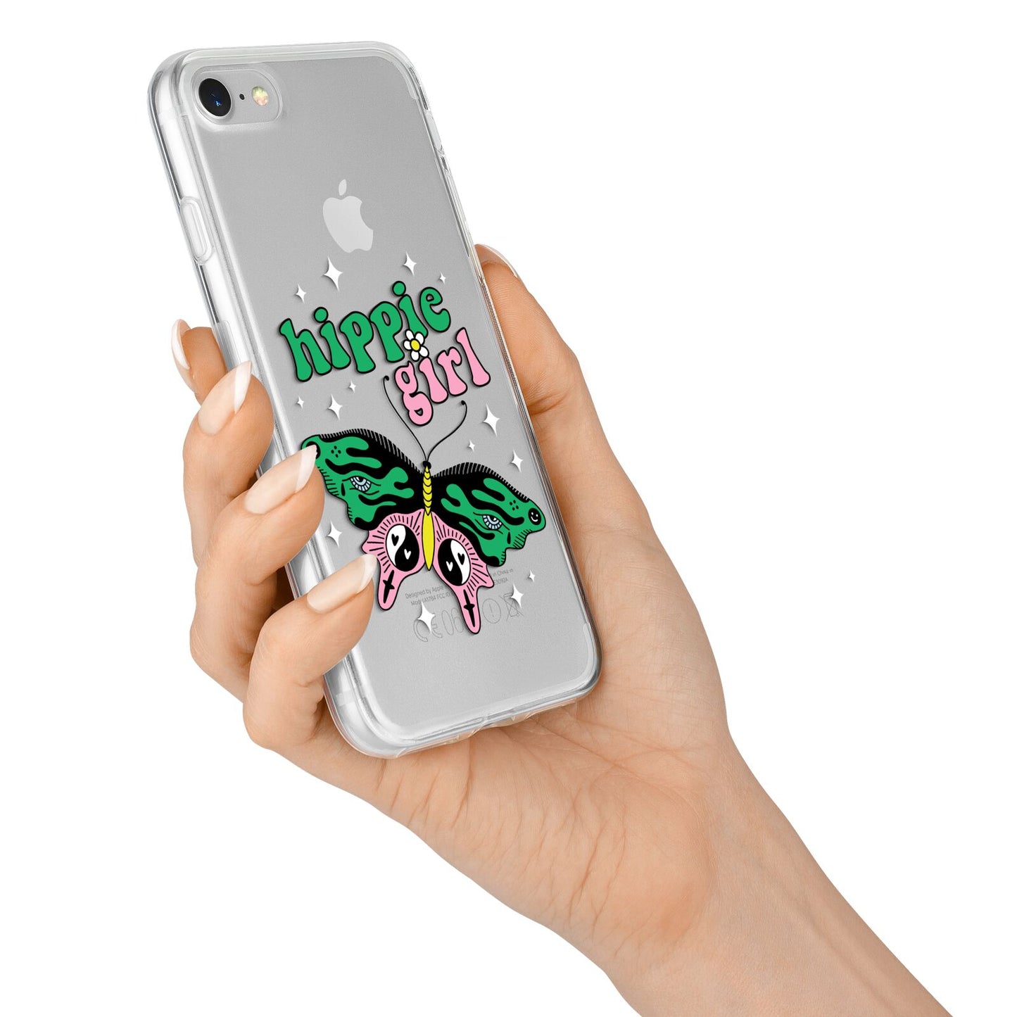 Hippie Girl iPhone 7 Bumper Case on Silver iPhone Alternative Image