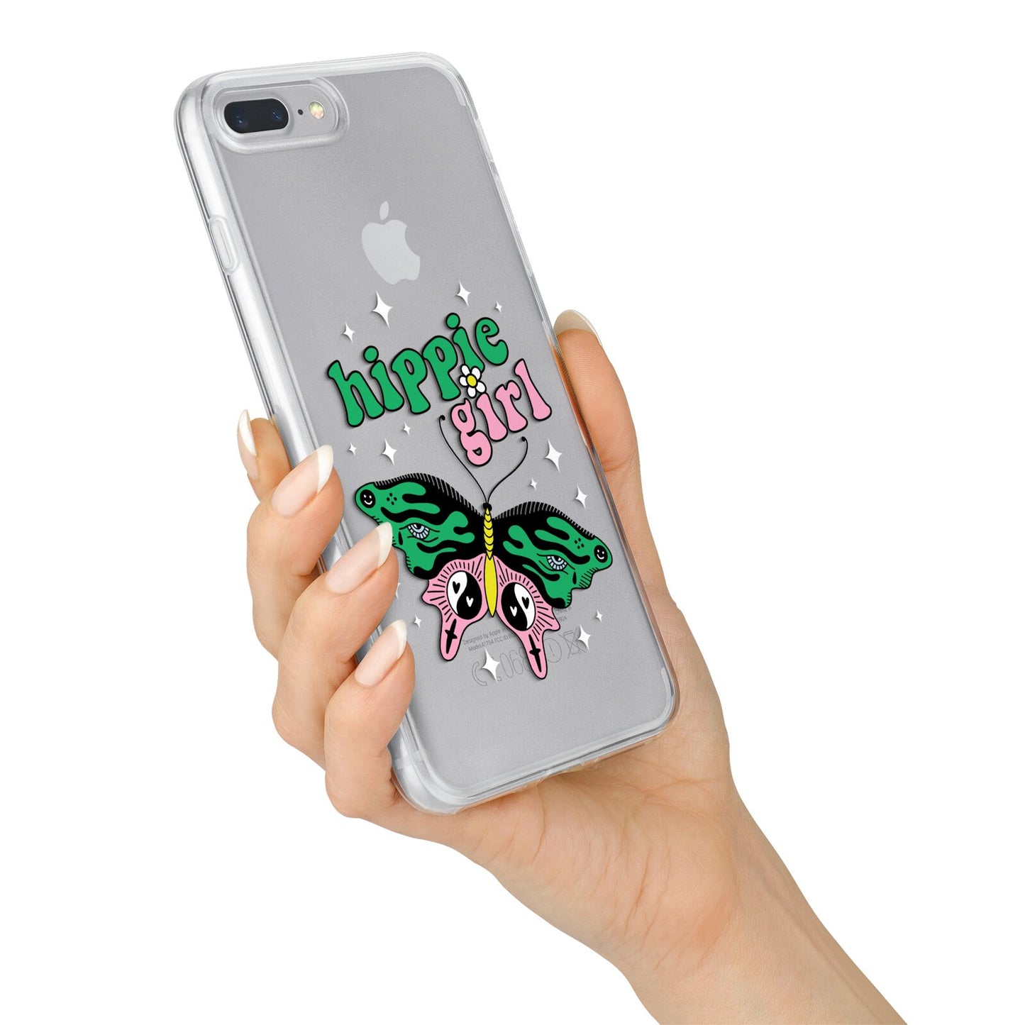 Hippie Girl iPhone 7 Plus Bumper Case on Silver iPhone Alternative Image