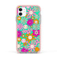 Hippy Floral Apple iPhone 11 in White with Pink Impact Case