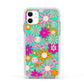 Hippy Floral Apple iPhone 11 in White with White Impact Case