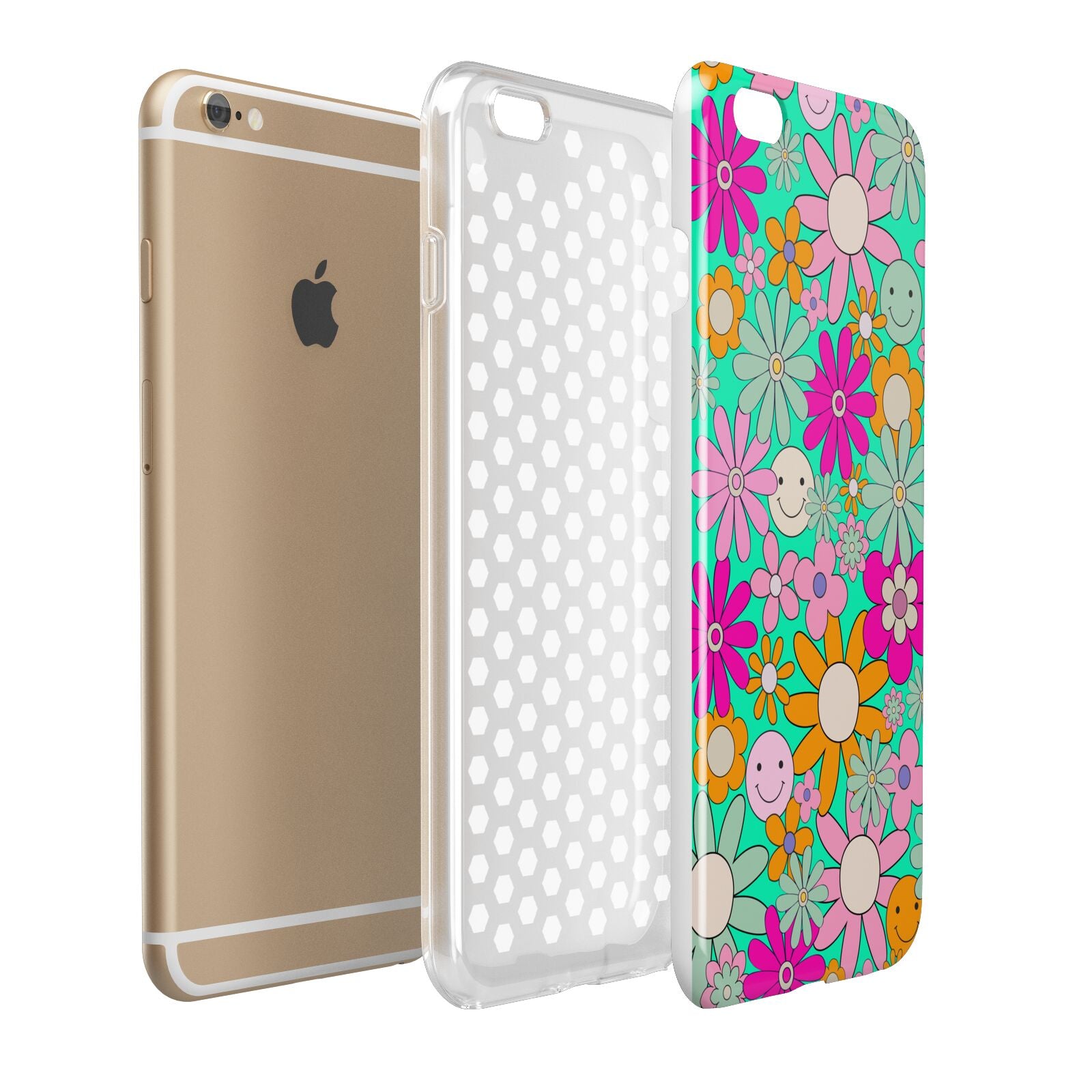 Hippy Floral Apple iPhone 6 Plus 3D Tough Case Expand Detail Image